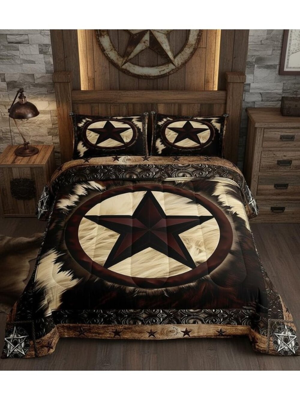 Highland Cow Comforter Set for Kids Boys Girls,Farmhouse Cowhide Bedding Sets